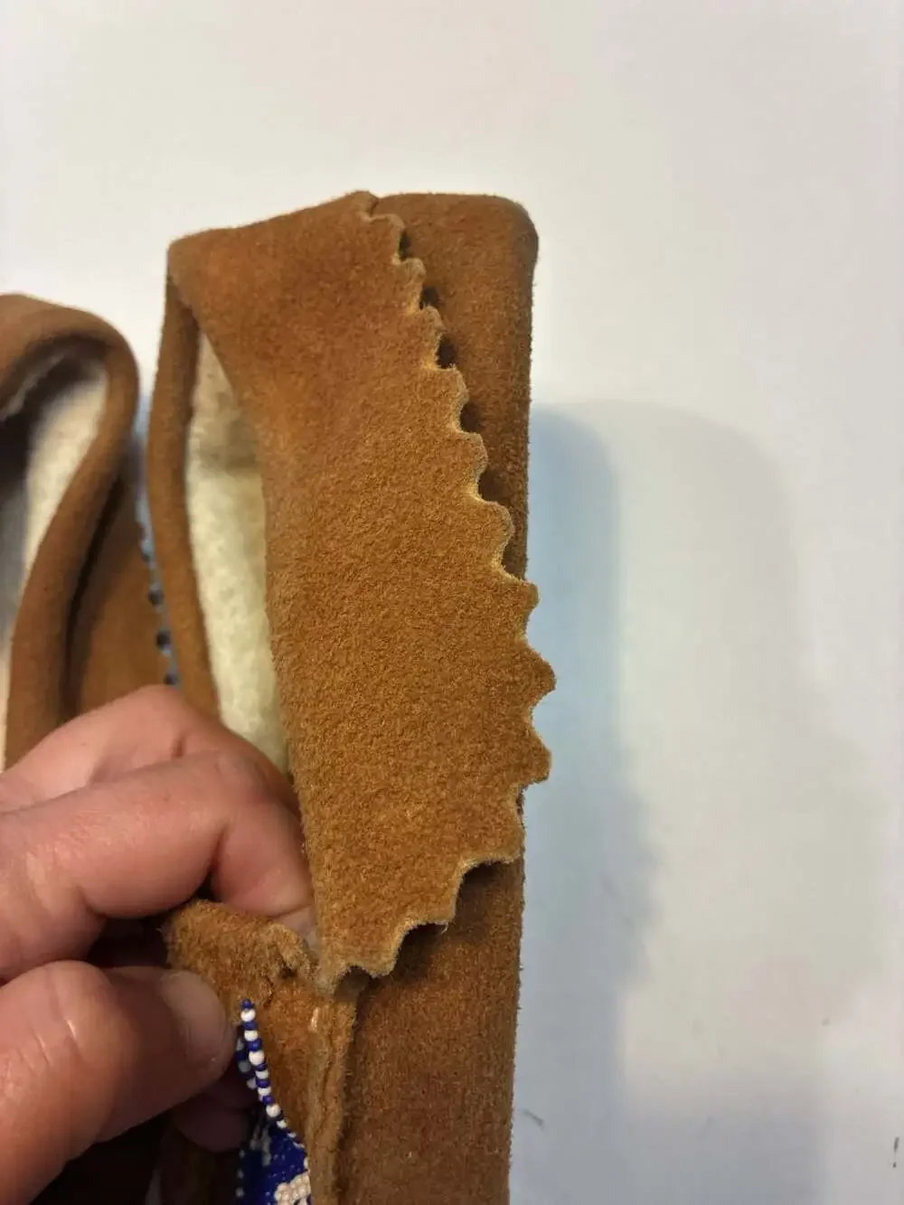 Vintage Hand-Beaded Suede Child's Moccasins